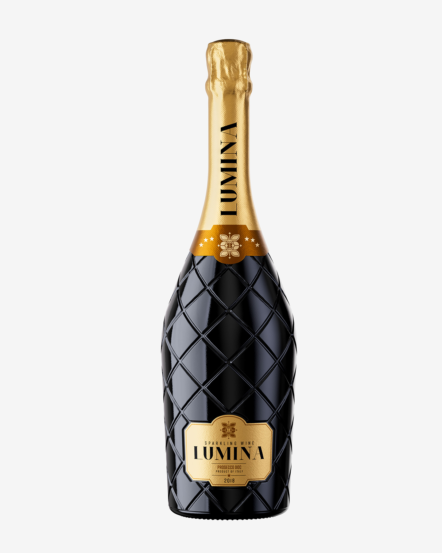 Prosecco bottle render