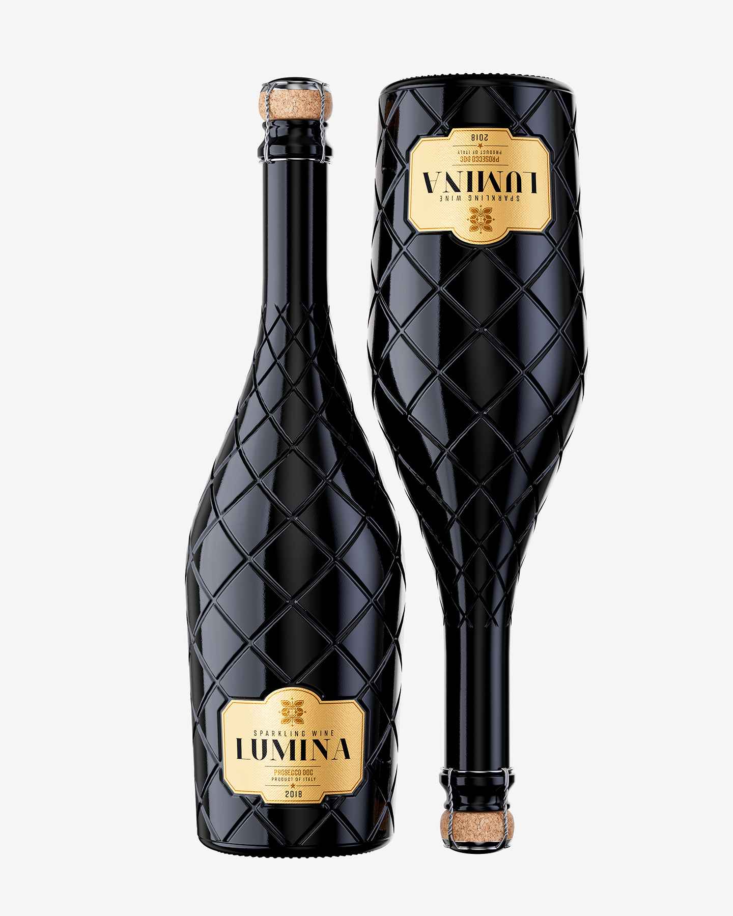 Prosecco bottle render