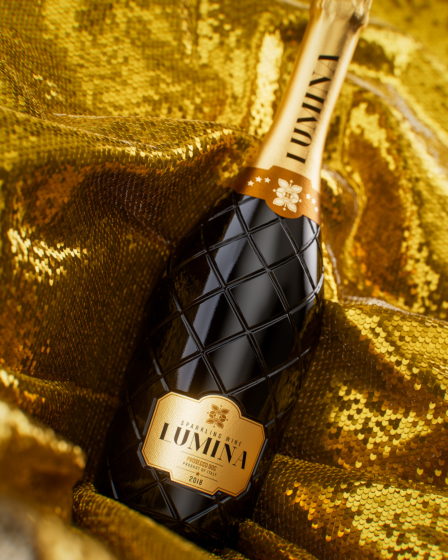 Prosecco bottle render